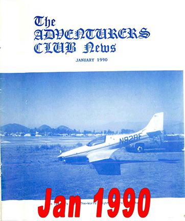 January 1990 Adventurers Club News Cover